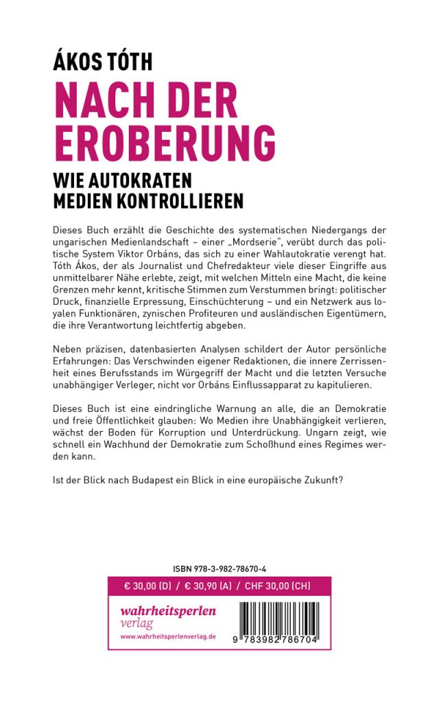 Backcover des Buches "Nach der Eroberung"