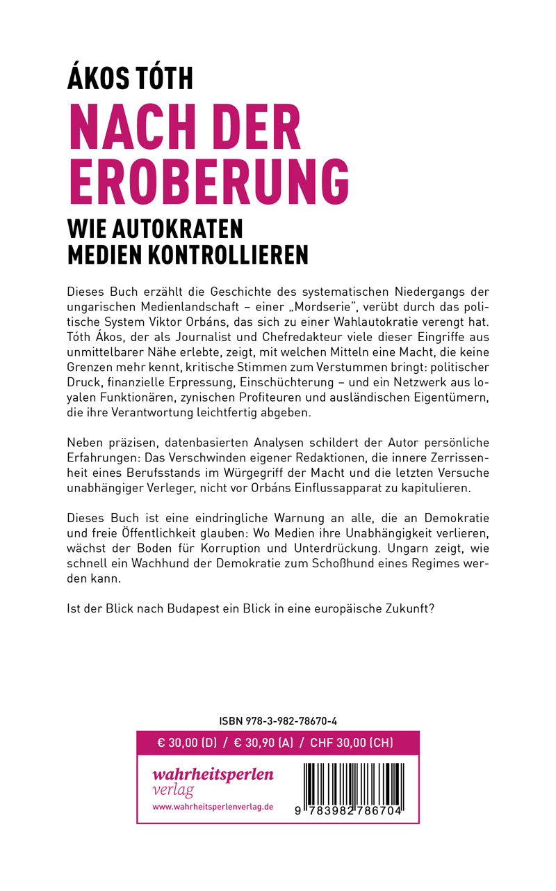Backcover des Buches "Nach der Eroberung"